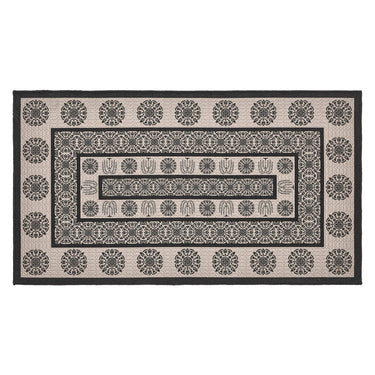Custom House Black Tan Jacquard Polyester Rug Rect 27x48 - The Fox Decor